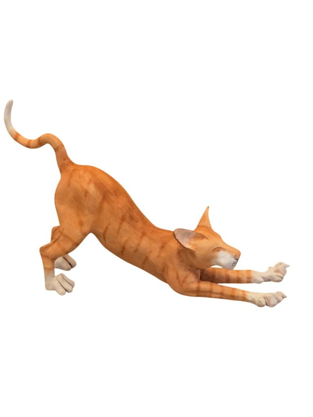 Border Fine Arts Enesco 2006 Orange Tabby Cat Stretching Figurine 7.5 Inches